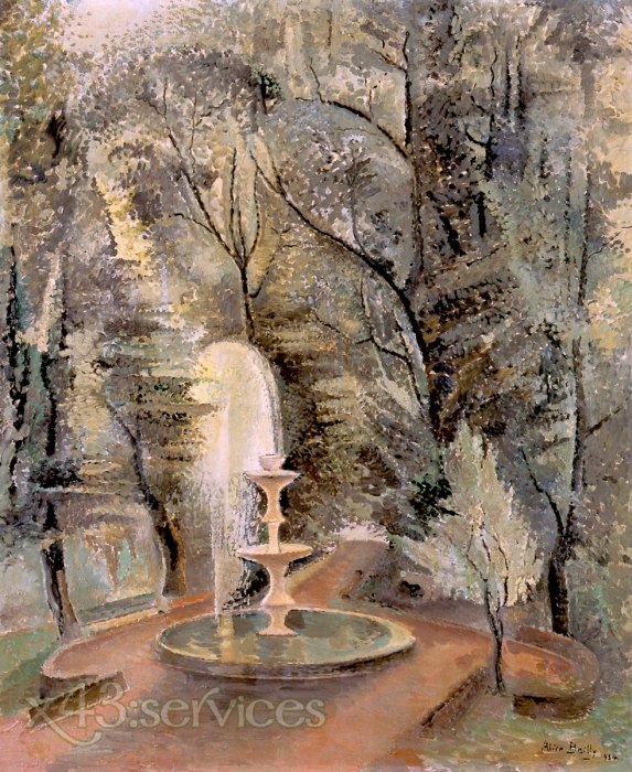 Paul Serusier - Borghese Gaerten No 1 Wasserbrunnen - Borghese Gardens No 1 Water Fountain